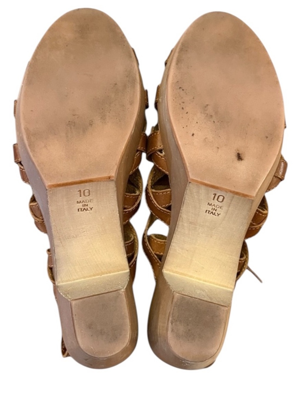 Madewell 1937 Italian Leather Cage Strappy Gladiator Sandal Wood Heel Boho 10 - Picture 3 of 14